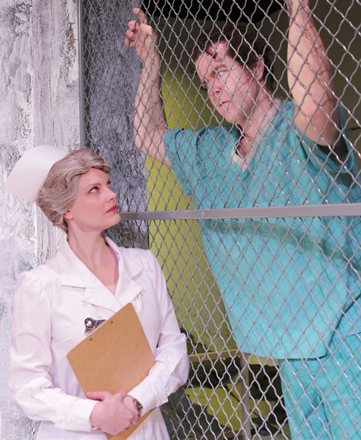 Kellie Kramer as Nurse Ratched and Tim Wisgerhof as McMurphy at 