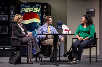 Mary Beth Fisher (Caroline) Erik Hellman (Cliff) and Melissa DuPrey (Lourdes)  Photo