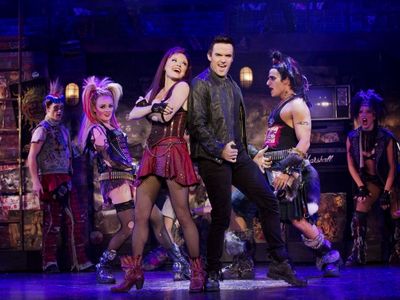 The cast of the national tour of We Will Rock You. Photo by Paul Kolnik. Photo