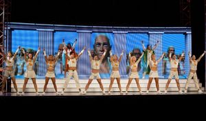 The cast of the national tour of We Will Rock You. Photo by Paul Kolnik. Photo