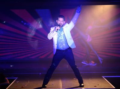 Matt Zarley and dancers perform at Broadway Bares: Winter Burlesque - Calendar Girl a Photo