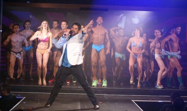 Matt Zarley and dancers perform at Broadway Bares: Winter Burlesque - Calendar Girl a Photo