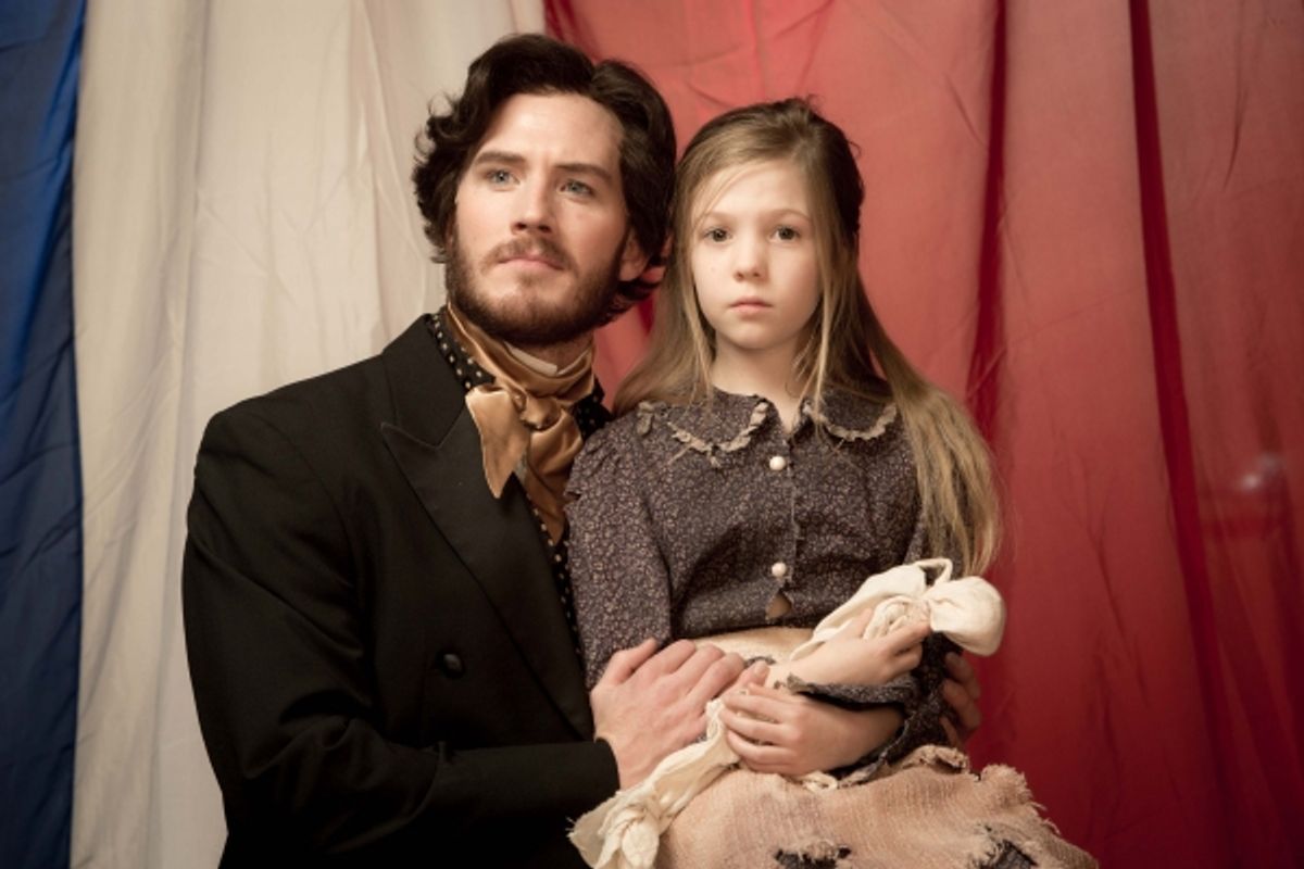 Kyle Olsen as Valjean, Elise Anderson as Young Cosette at 