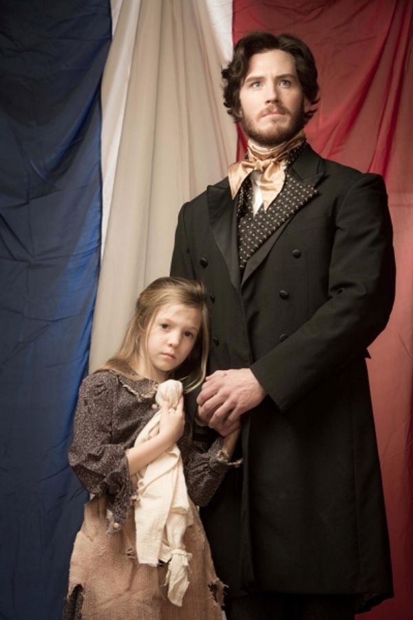 Elise Anderson as Young Cosette, Kyle Olsen as Valjean Photo