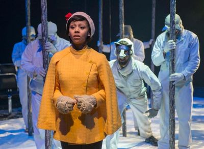 Paige Collins as Rose and Dan Toot as The Wolf  Photo