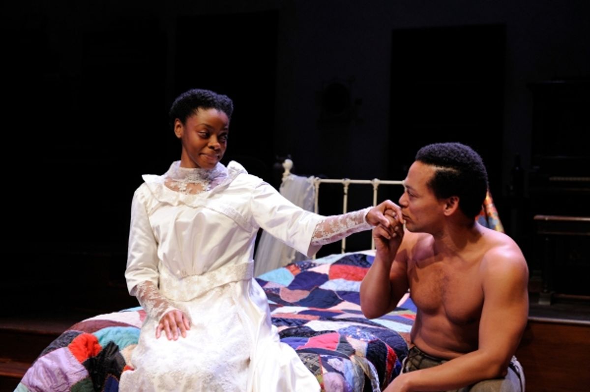 Mia Ellis as Esther and Joe WIlson, Jr. as George at 