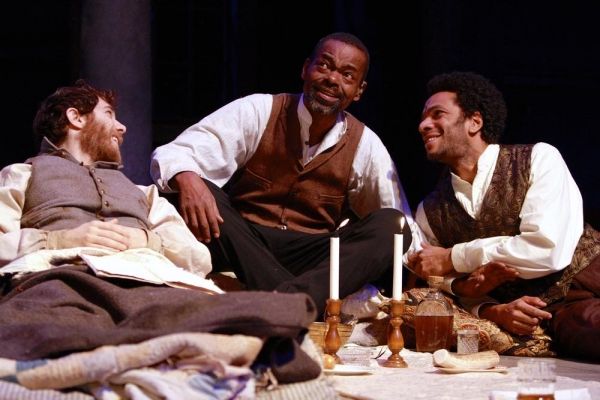 Gregory Perri (Caleb), Jonathan Peck (Simon), and Biko Eisen-Martin (John) Photo