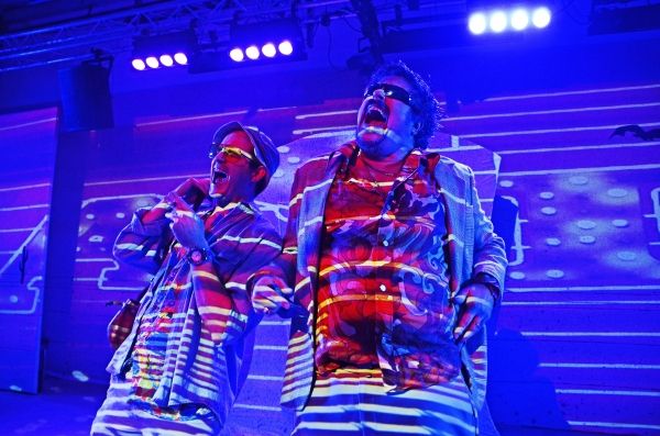 Ed Hughes (Raoul Duke) and Rob Crouch (Dr Gonzo) in Fear and Loathing in Las Vegas. P Photo