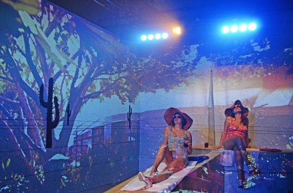 Nina Smith and Libby Northedge in Fear and Loathing in Las Vegas. Photo by Nobby Clar Photo