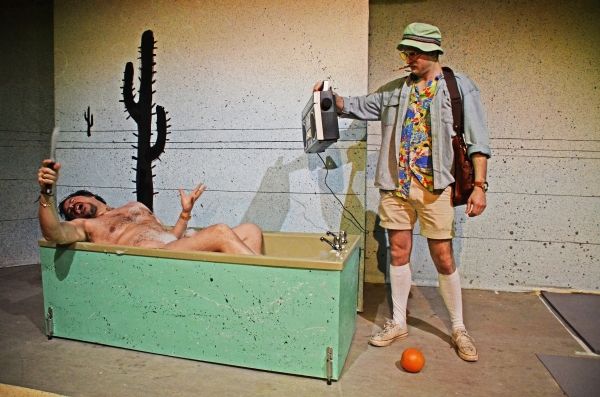 Rob Crouch (Dr Gonzo) and Ed Hughes (Raoul Duke) in Fear and Loathing in Las Vegas. P Photo