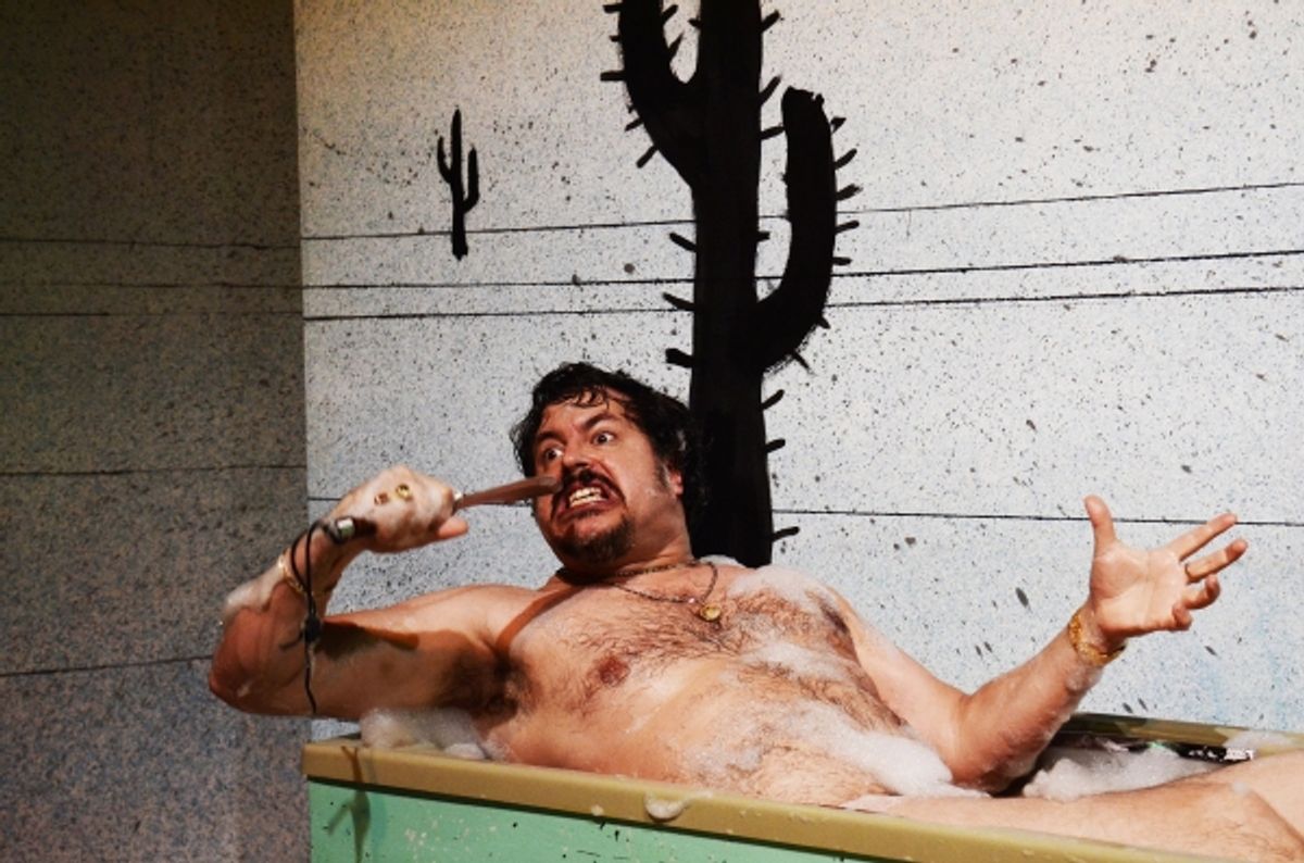 Rob Crouch (Dr Gonzo) in Fear and Loathing in Las Vegas. Photo by Nobby Clarke. at 