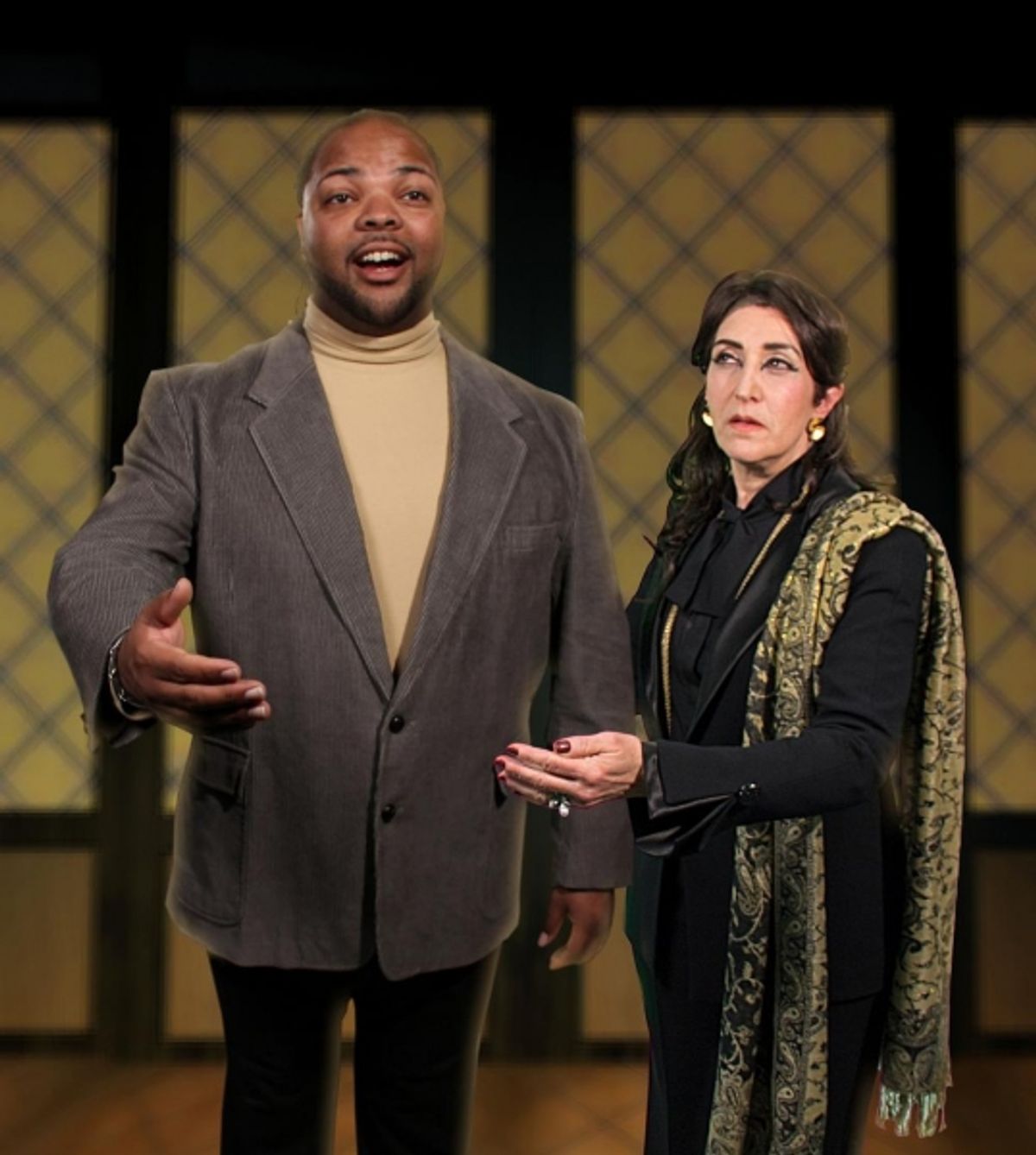 Tenor Anthony Candolino (played by Timothy Walton of Plainsboro) is pictured in Master Class with Maria Callas (played by Laurie Hardy of Hamilton) at 