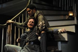 Laurence Curry as John and Sean Scrutchins as Caleb @ BroadwayWorld Laurence Curry as John and Sean Scrutchins as Caleb Photo
