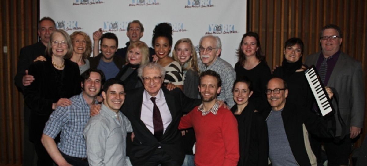 Sheldon Harnick, James Morgan, Andrew Levine and the cast at 