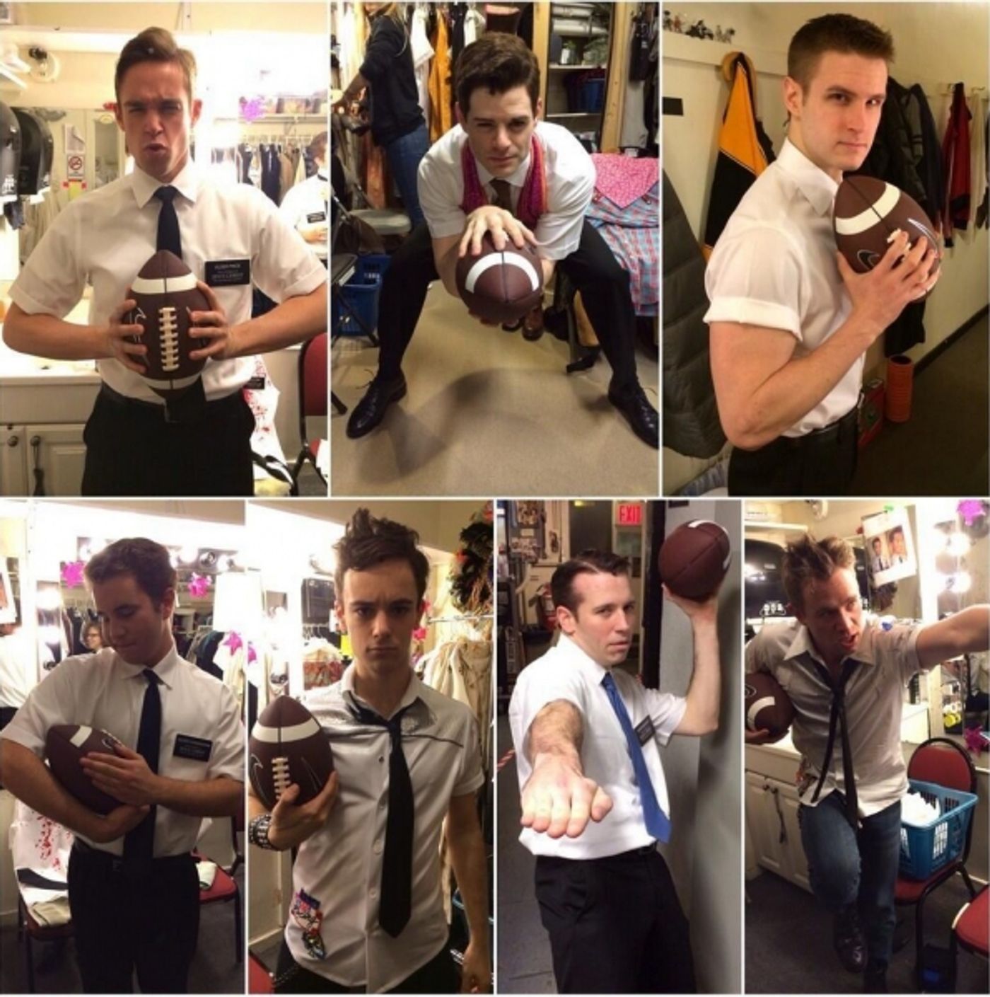 Photo Flash: Saturday Intermission Pics, Feb 1 - Broadway's 'Manly Mormons' Prep for Super Bowl Sunday; Plus MATILDA, KINKY BOOTS & More! Photo Flash: Saturday Intermission Pics, Feb 1 - Broadway's 'Manly Mormons' Prep for Super Bowl Sunday; Plus MATILDA, KINKY BOOTS & More! Image