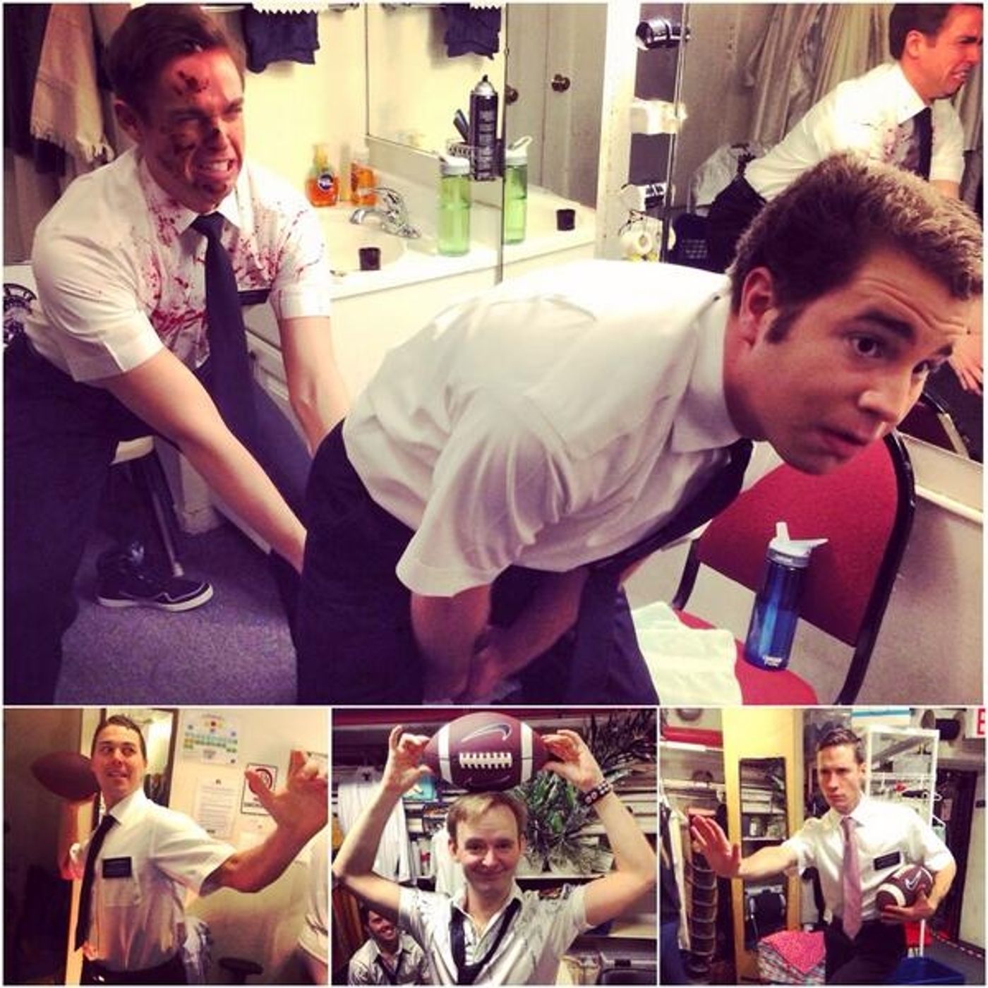 Photo Flash: Saturday Intermission Pics, Feb 1 - Broadway's 'Manly Mormons' Prep for Super Bowl Sunday; Plus MATILDA, KINKY BOOTS & More! Photo Flash: Saturday Intermission Pics, Feb 1 - Broadway's 'Manly Mormons' Prep for Super Bowl Sunday; Plus MATILDA, KINKY BOOTS & More! Image