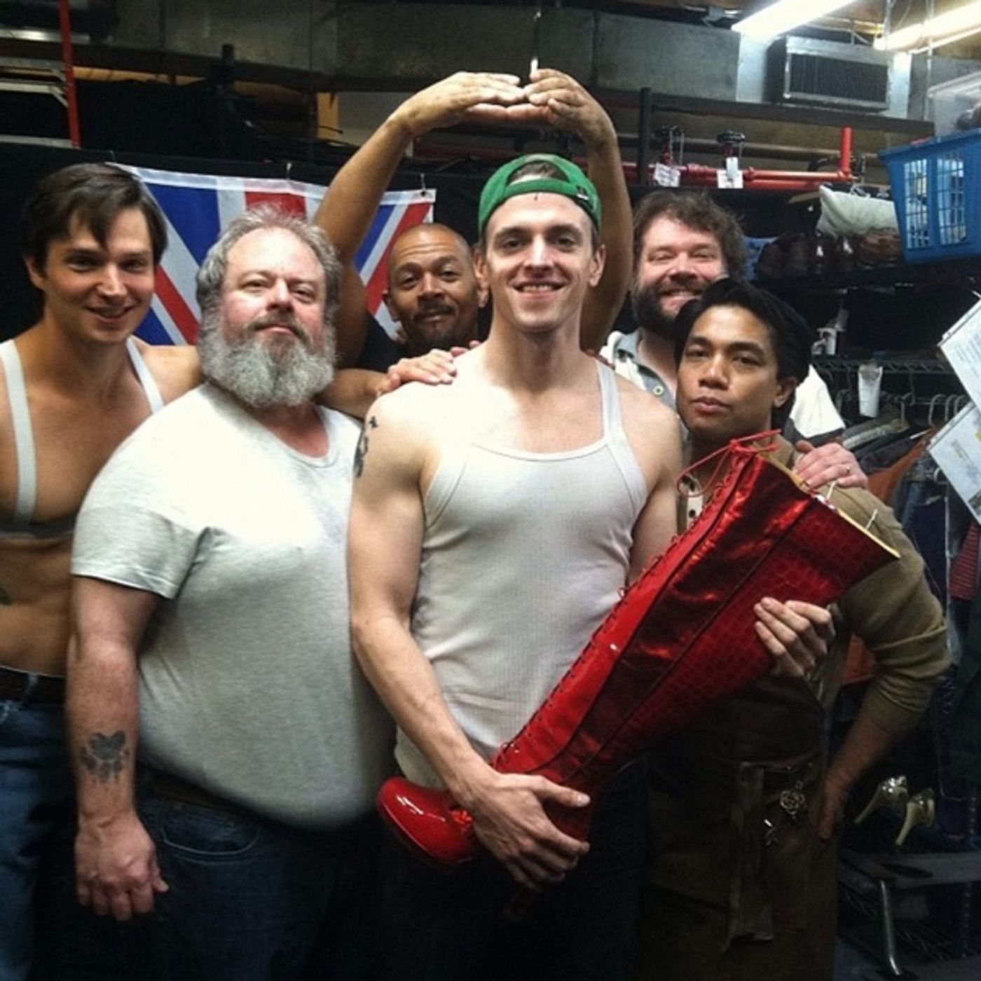 Photo Flash: Saturday Intermission Pics, Feb 1 - Broadway's 'Manly Mormons' Prep for Super Bowl Sunday; Plus MATILDA, KINKY BOOTS & More! Photo Flash: Saturday Intermission Pics, Feb 1 - Broadway's 'Manly Mormons' Prep for Super Bowl Sunday; Plus MATILDA, KINKY BOOTS & More! Image