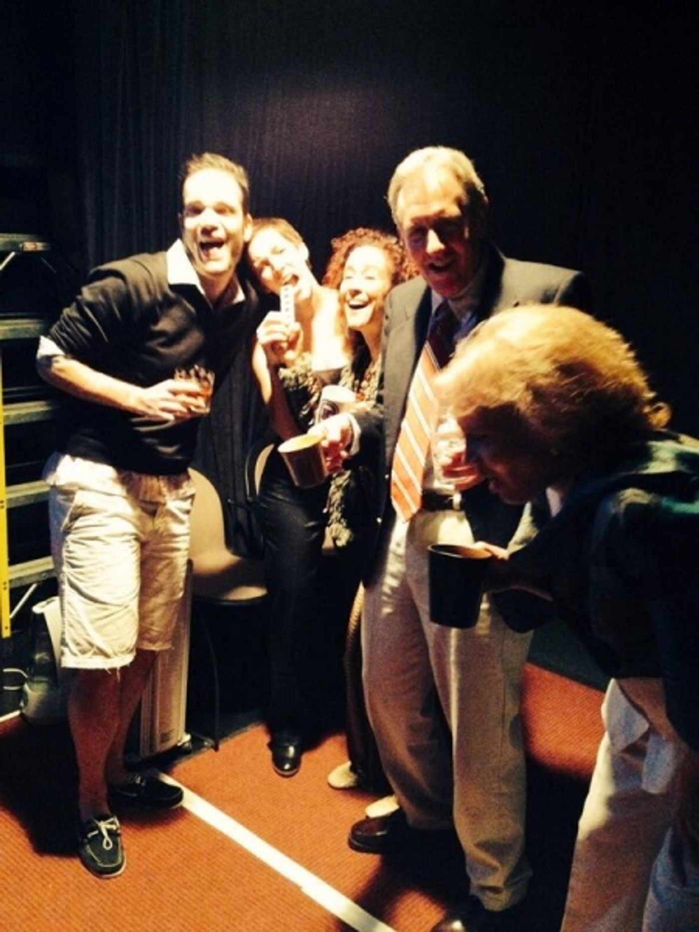 Photo Flash: Saturday Intermission Pics, Feb 1 - Broadway's 'Manly Mormons' Prep for Super Bowl Sunday; Plus MATILDA, KINKY BOOTS & More! Photo Flash: Saturday Intermission Pics, Feb 1 - Broadway's 'Manly Mormons' Prep for Super Bowl Sunday; Plus MATILDA, KINKY BOOTS & More! Image