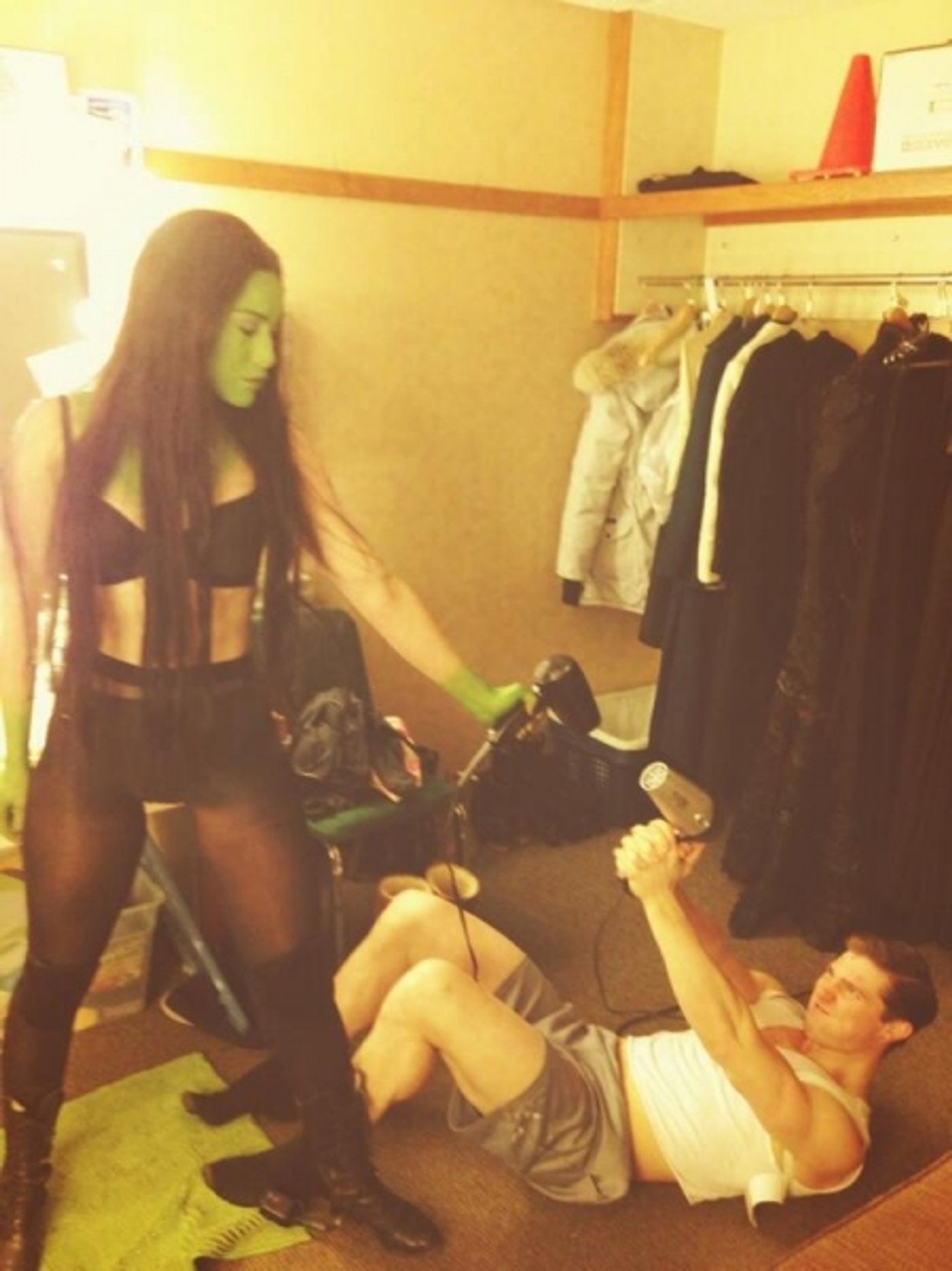 Photo Flash: Saturday Intermission Pics, Feb 1 - Broadway's 'Manly Mormons' Prep for Super Bowl Sunday; Plus MATILDA, KINKY BOOTS & More! Photo Flash: Saturday Intermission Pics, Feb 1 - Broadway's 'Manly Mormons' Prep for Super Bowl Sunday; Plus MATILDA, KINKY BOOTS & More! Image