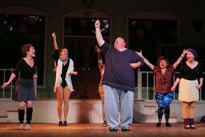 Suzanne Green as ''Vera,'' Claire Fallon as ''Andy,'' Johnathan Reed as ''Geoffery,'' Tabitha Humphrey as ''Sylvia'' and Ann Ogilvie as ''Dorothy'' @ BroadwayWorld Suzanne Green as ''Vera,'' Claire Fallon as ''Andy,'' Johnathan Reed as ''Geoffery,'' Photo