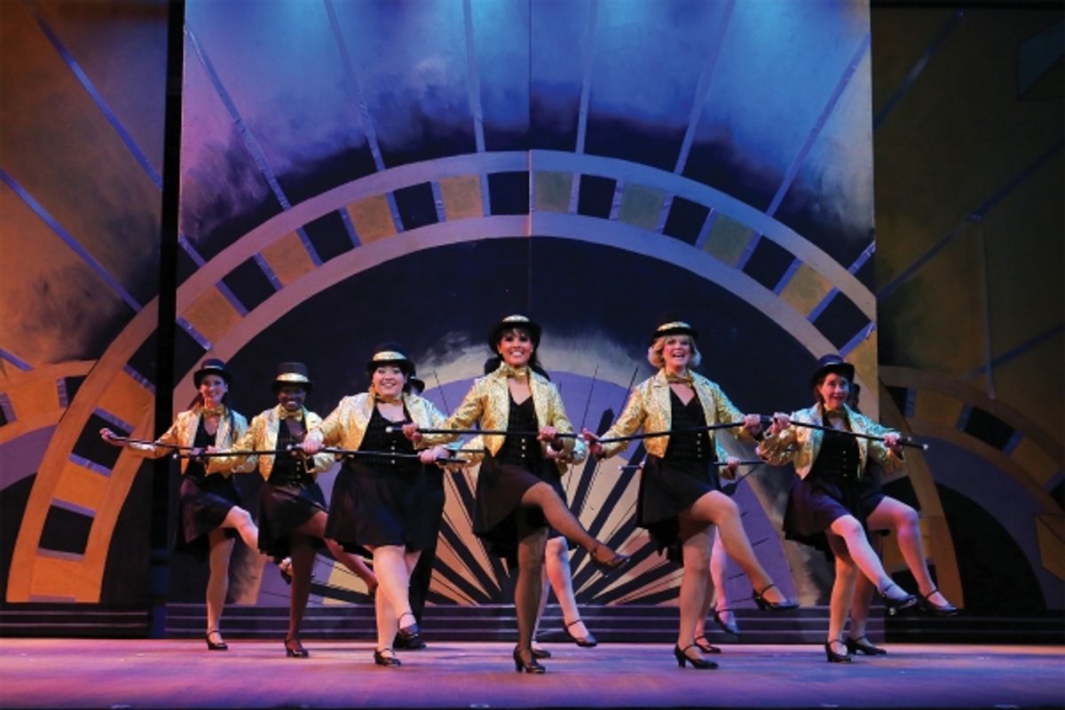 Camille Michel as ''Mavis'' with the cast of Stepping Out at 