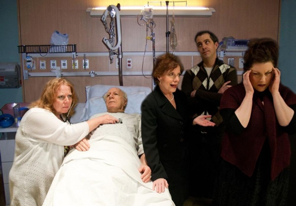 Darcy Kennedy (nurse), Joey Wishnia (Ben), Deb Persoff (Rita), Preston Lee Britton (Curtis), Haley Johnson (Lisa) at 