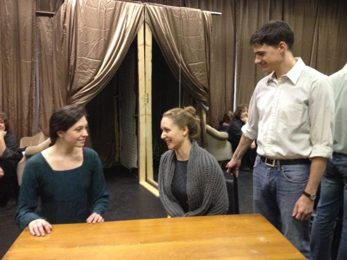 Morgan DeTogne (Julie), Sara Hymes (Marie) and Colin Fisher (Wolf) at 