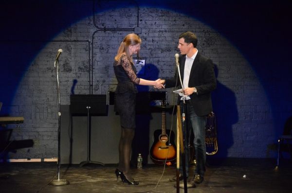 Winner of Best Song Madeline Myers (I Could Be a Hero) and Ken Davenport Photo