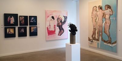 Installation of Seeking Engagement, curated by Beth McNeill. Photo