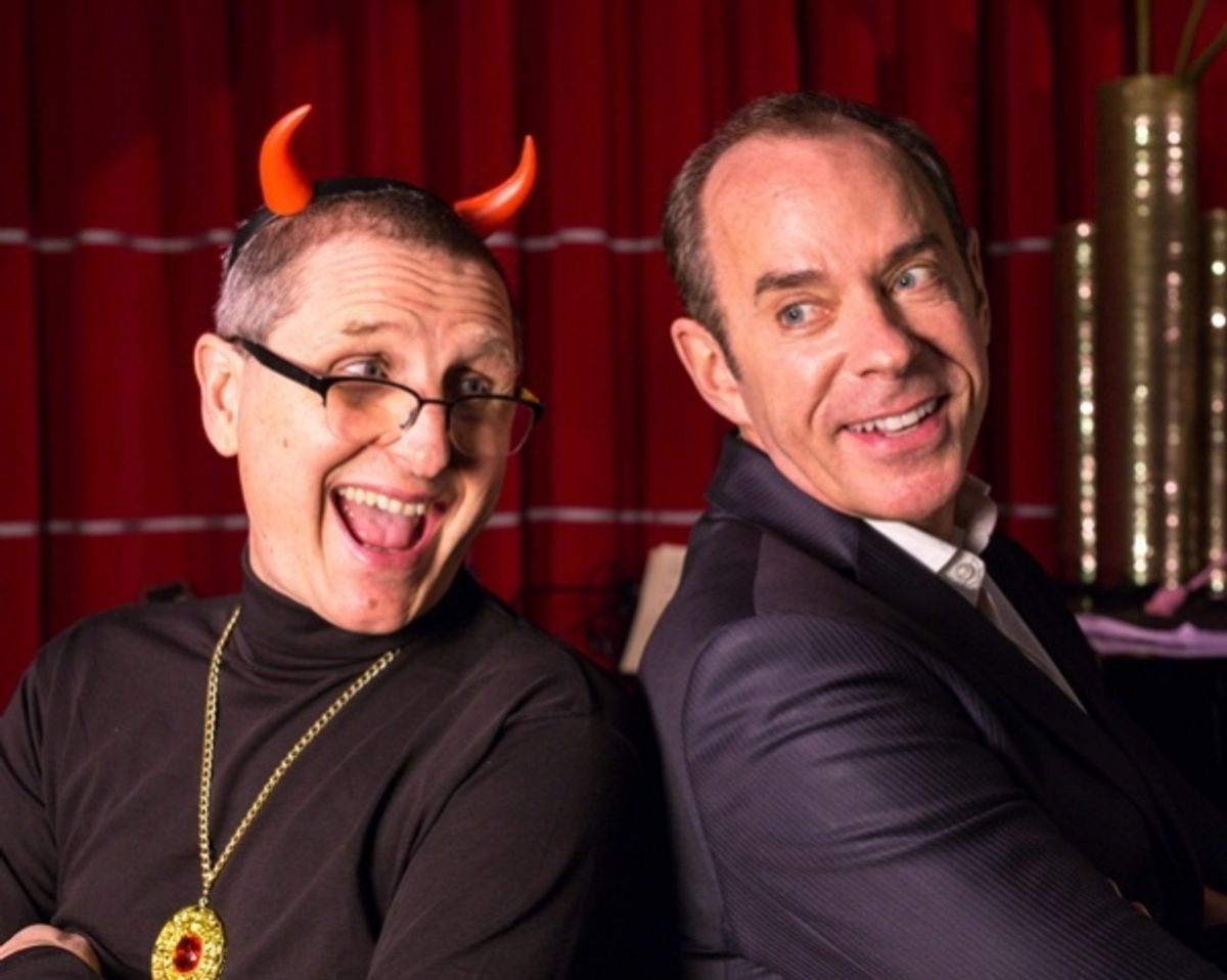 Adam Long (Satan) and Mark Caven (Satan''s manager, Robert Schifrin) at 