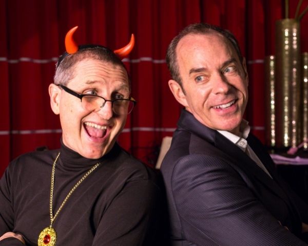 Adam Long (Satan) and Mark Caven (Satan''s manager, Robert Schifrin) Photo