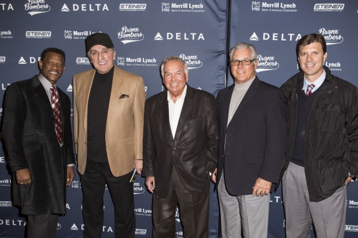 Ricky Henderson, Joe Pepitone, Bobby Richardson, Bucky Dent and Tino Martinez at 