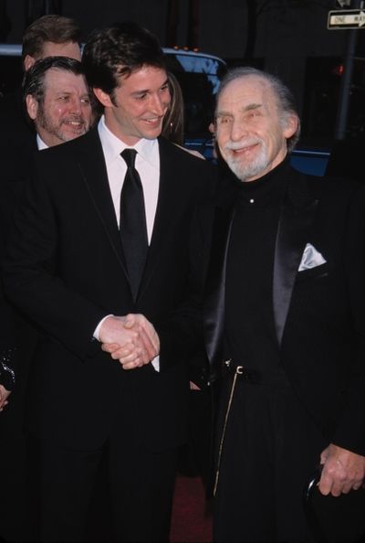 Sid Caesar with Noah Wylie attend the NBC  75th Anniversary Party in New York City on Photo