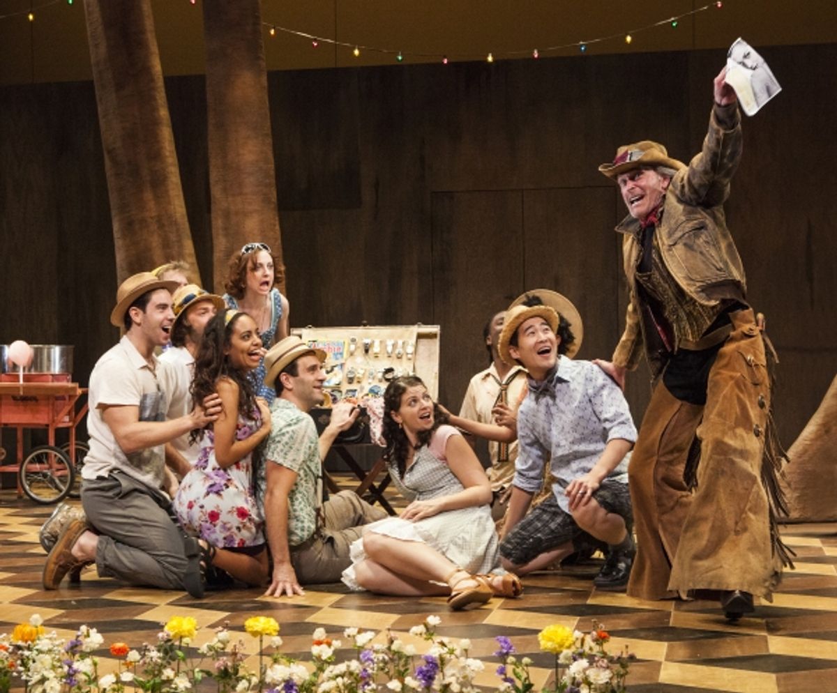 Paul Kandel as Autolycus (right) and the cast of William Shakespeare''s The Winter''s Tale at 