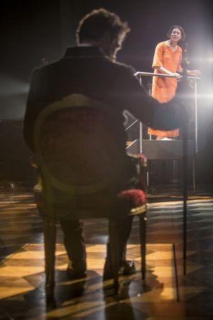 Billy Campbell as Leontes and Natacha Roi as Hermione Photo