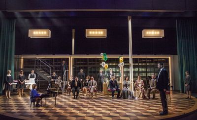 Billy Campbell as Leontes (foreground, right) and the cast of William Shakespeare''s  Photo