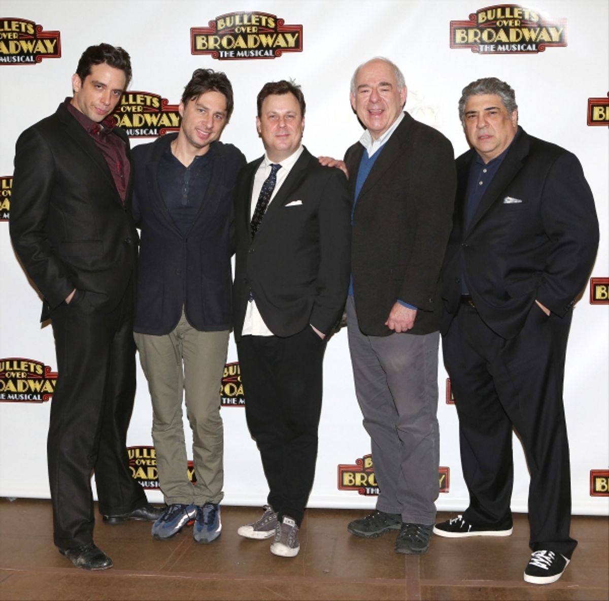 Nick Cordero, Zach Braff, Brooks Ashmanskas, Lenny Wolpe and Vincent Pastore  at 