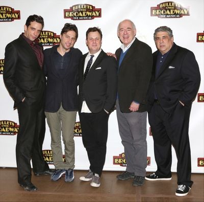 Nick Cordero, Zach Braff, Brooks Ashmanskas, Lenny Wolpe and Vincent Pastore  Photo