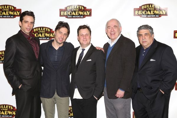 Nick Cordero, Zach Braff, Brooks Ashmanskas, Lenny Wolpe and Vincent Pastore Photo