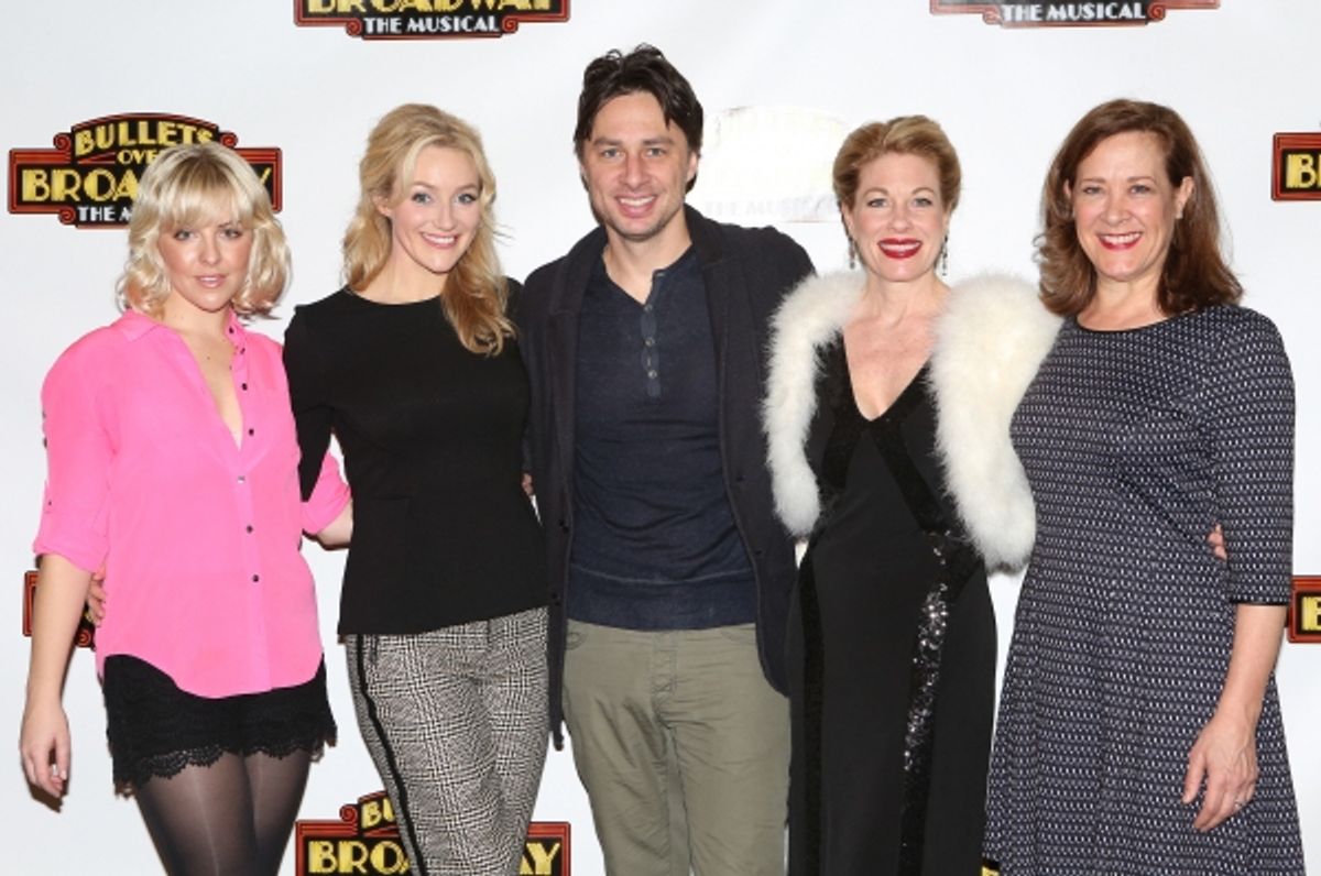 Helene Yorke, Betsy Wolfe, Zach Braff, Marin Mazzie and Karen Ziemba at 