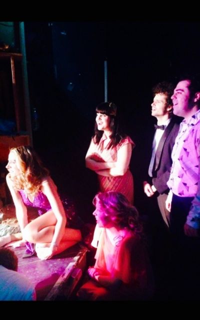 The cast watching Judy Gold make her Disaster! debut. Photo