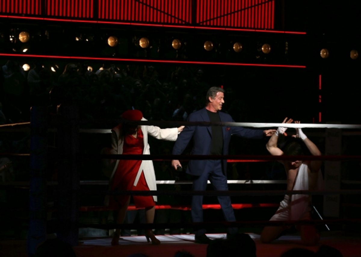 Sylvester Stallone gets back in the ring with Margo Seibert and Andy Karl at 