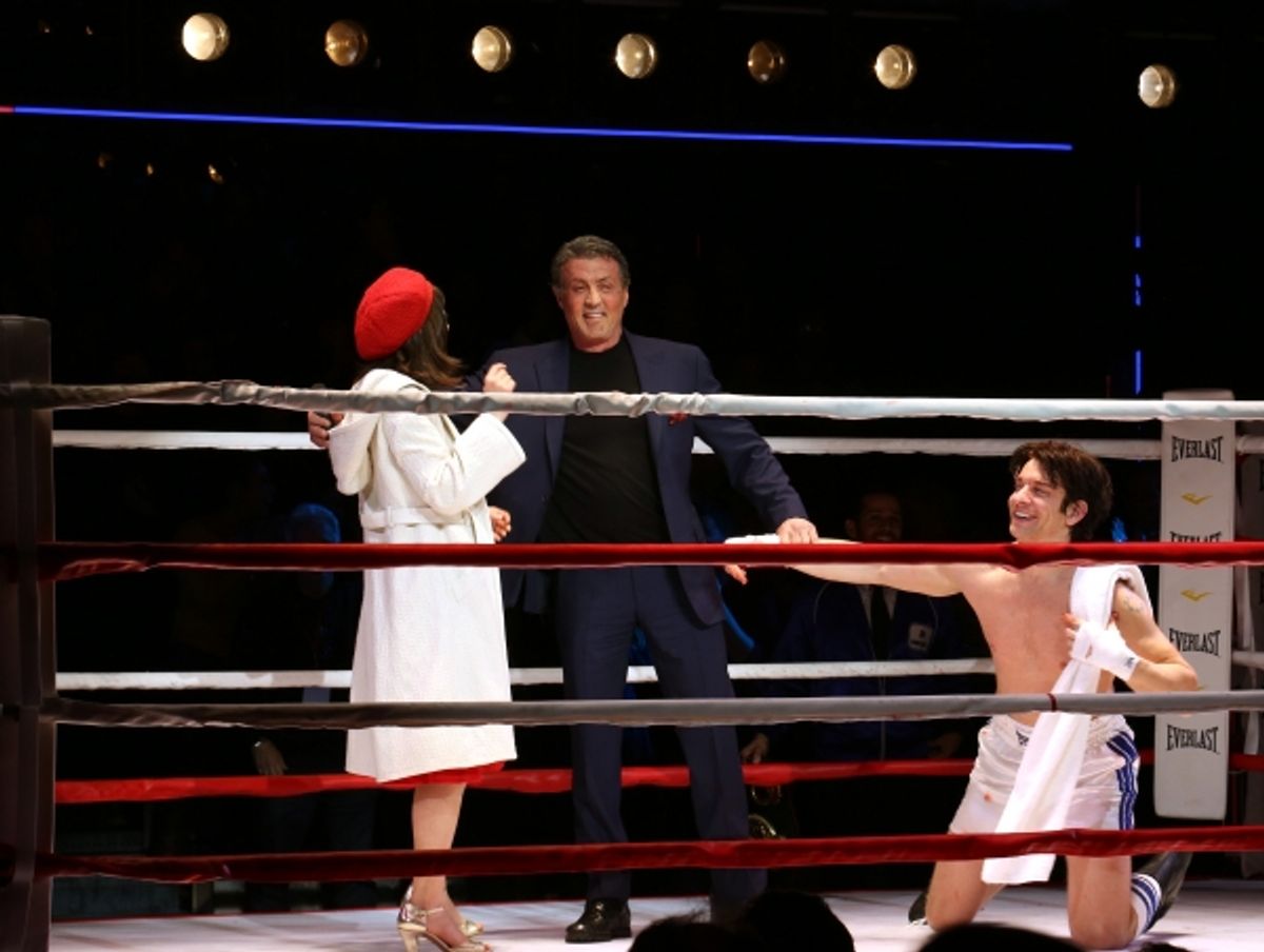 Sylvester Stallone gets back in the ring with Margo Seibert and Andy Karl at 