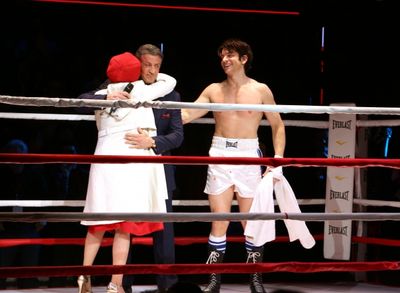 Sylvester Stallone gets back in the ring with Margo Seibert and Andy Karl Photo