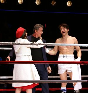 Sylvester Stallone gets back in the ring with Margo Seibert and Andy Karl Photo