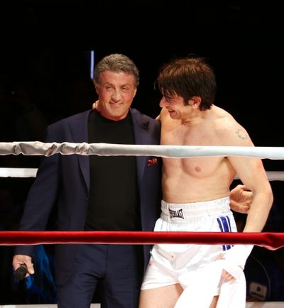 Sylvester Stallone gets back in the ring with Andy Karl Photo