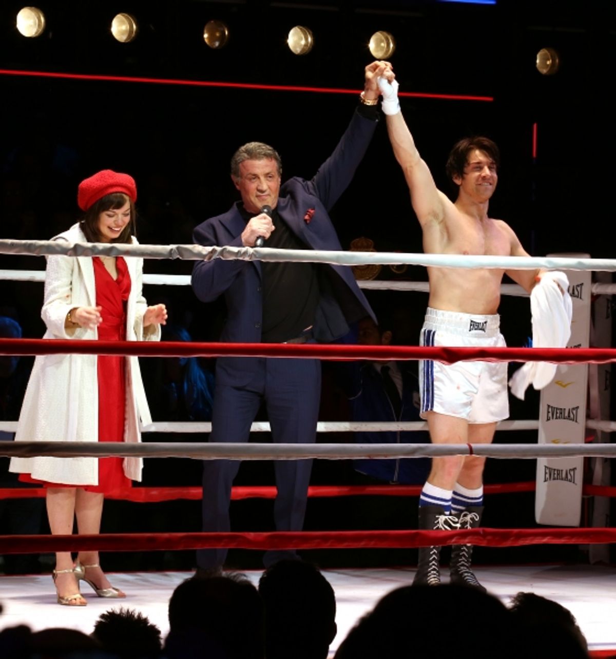 Sylvester Stallone gets back in the ring with Margo Seibert and Andy Karl at 