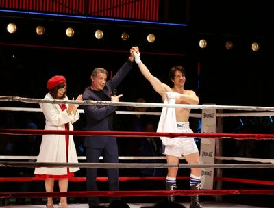 Sylvester Stallone gets back in the ring with Margo Seibert and Andy Karl Photo