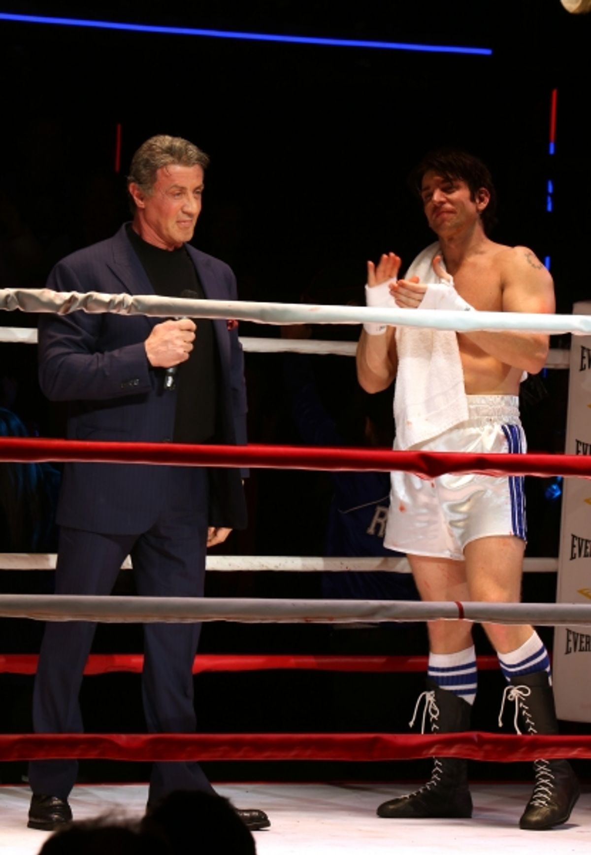 Sylvester Stallone gets back in the ring with Andy Karl  at 