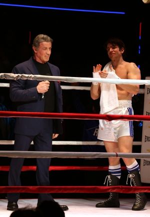 Sylvester Stallone gets back in the ring with Andy Karl  Photo